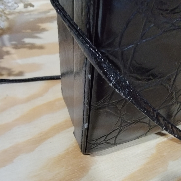 Vintage ~ Black Square Hardcase Handbag/accessory - Picture 6 of 12